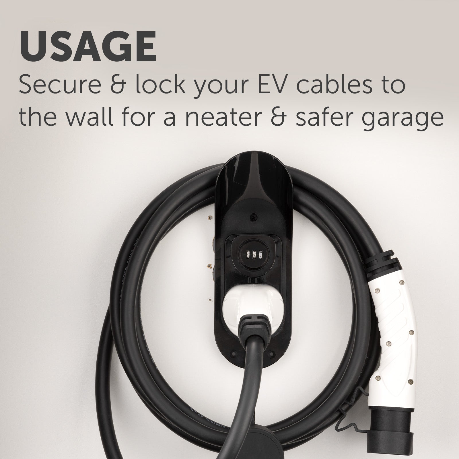 Arlec EV Charger Cable Holder with Padlock-Type 2 (IEC-62196)